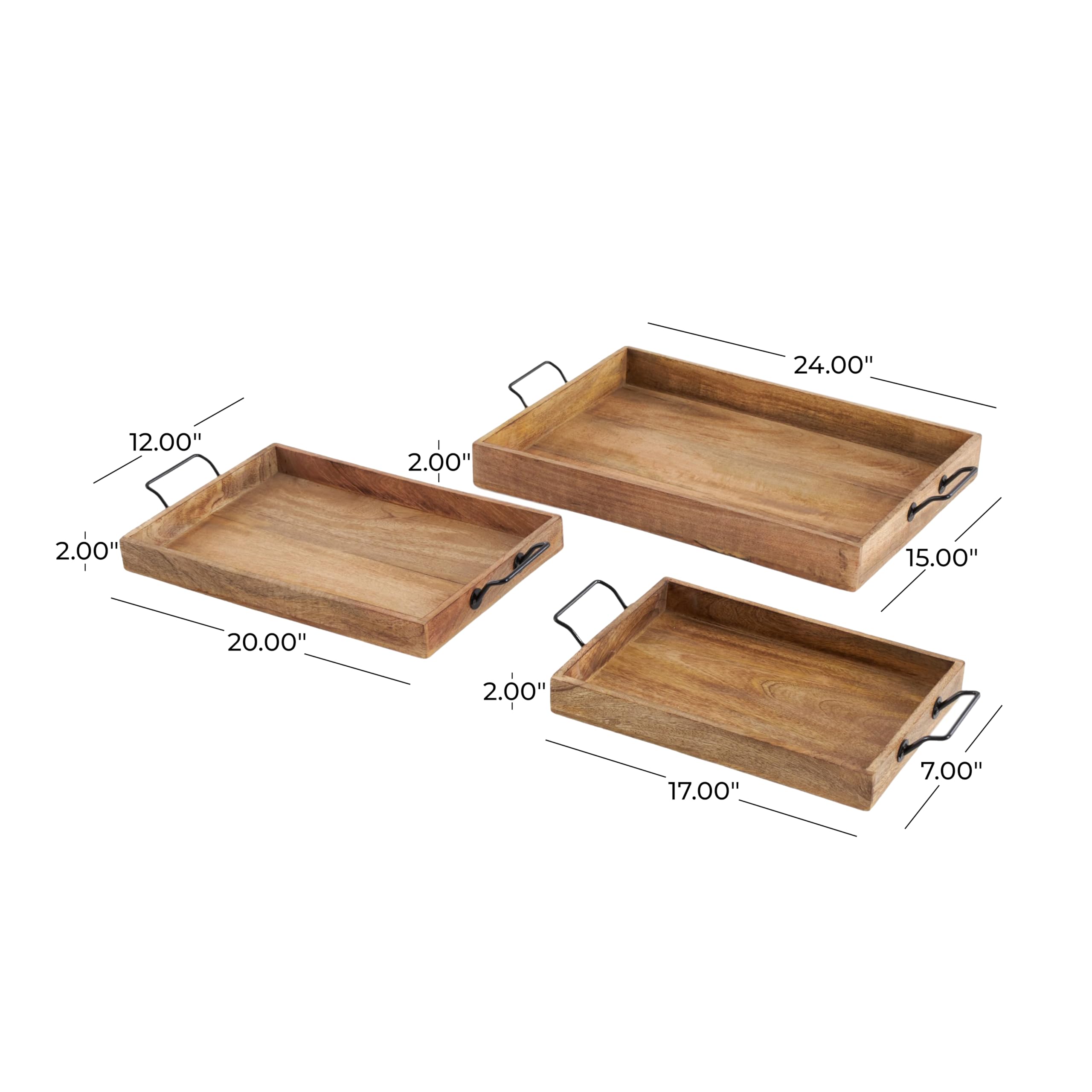 Amazon.com: Wood Metal Tray S/3 17