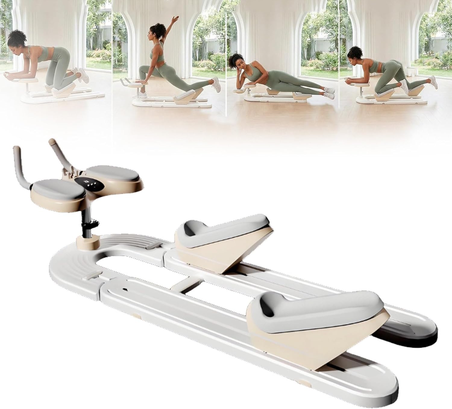 Spine Twist and Stretch Trainer, Spine Twist and Stretch Trainer for Lower Back Pain Relief & Core Training, Crawling Training Machine with 3 Height Levels & Digital Counter