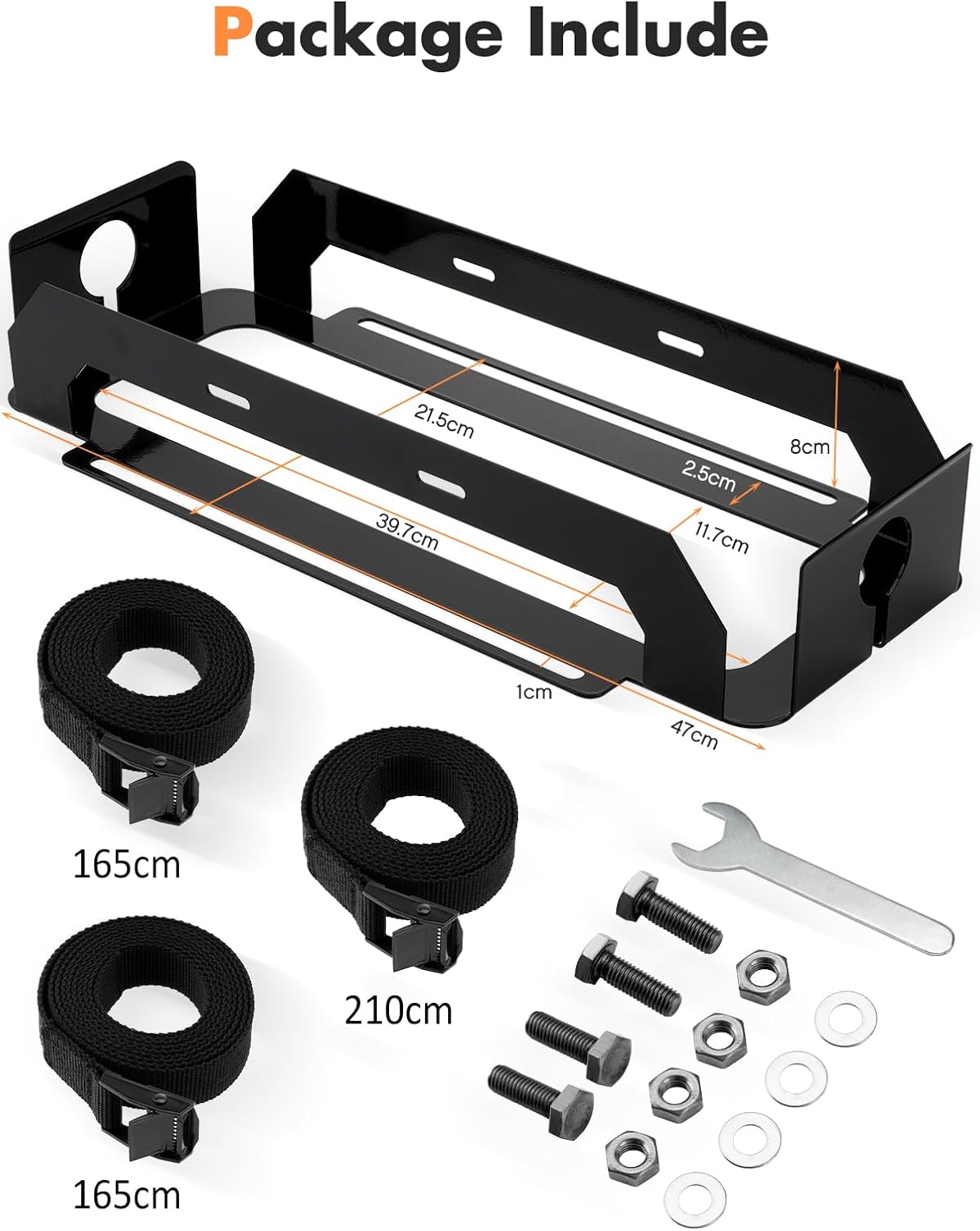 SPARKWHIZ Heavy-Duty Jerry Can Holder for Roof Rack – 5 Gallon Gas Can Carrier Mount with Webbed Strap, Universal Single Jerry Can Bracket for Off-Road, Overlanding Fuel Storage