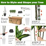 Artificial Dracaena Tree, 6FT Fake Potted Tree with White Planter | Faux Yucca Floor Plant with Natural Wood Trunk & Realistic Green Leaves for Indoor Home Office Living Room Bedroom Decor