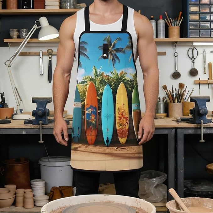 Delantal de trabajo Surf's Up ajustable con bolsillos miniatura 4