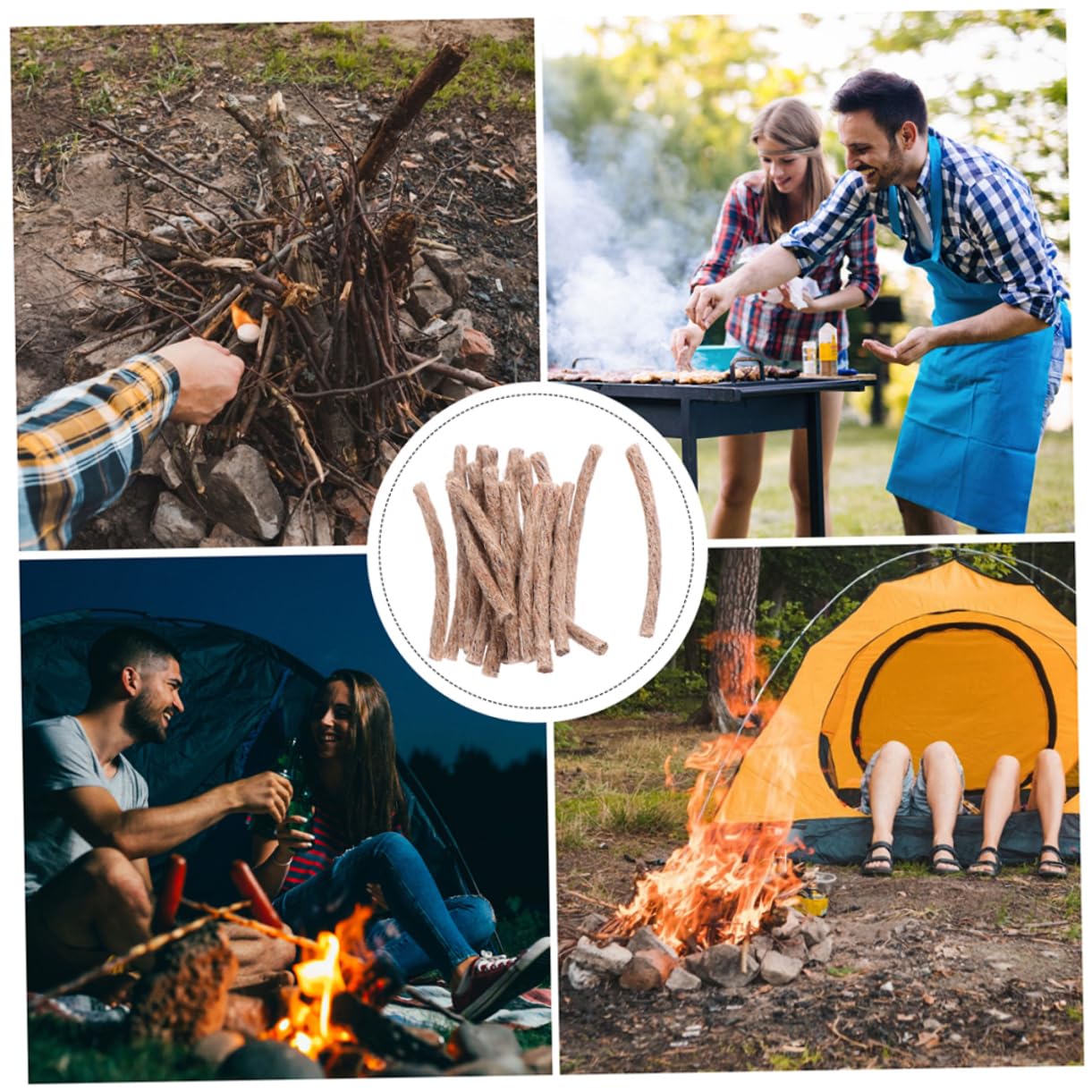 BIUDECO Practical Outdoor Hiking Lighter Pcs Rope Wick Fire Starter for Weather Campfires and Grill Ignition