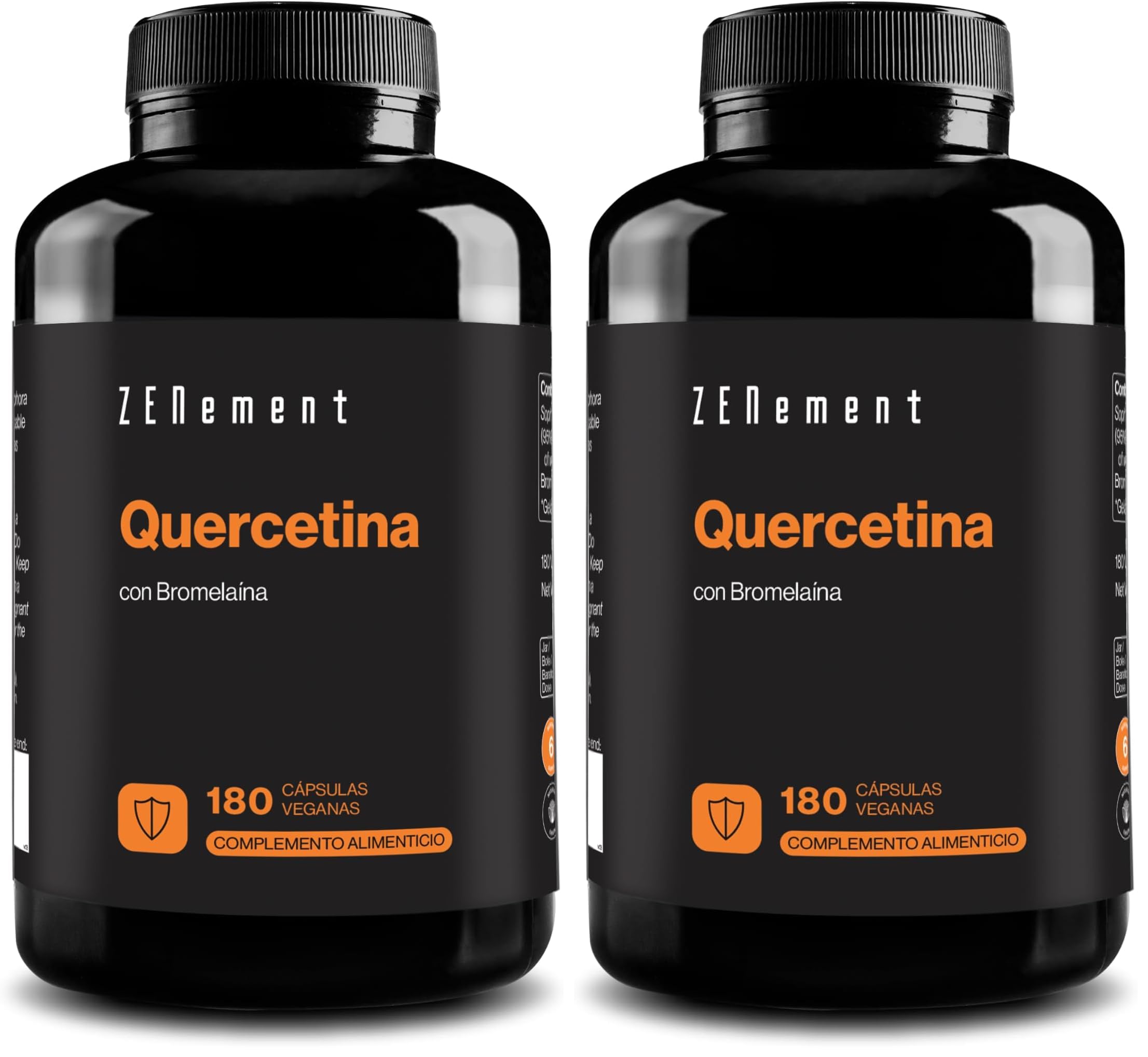 Quercetina pura 500 mg con Bromelaína - Mejor Absorción - 180 Cápsulas (Paquete de 2)