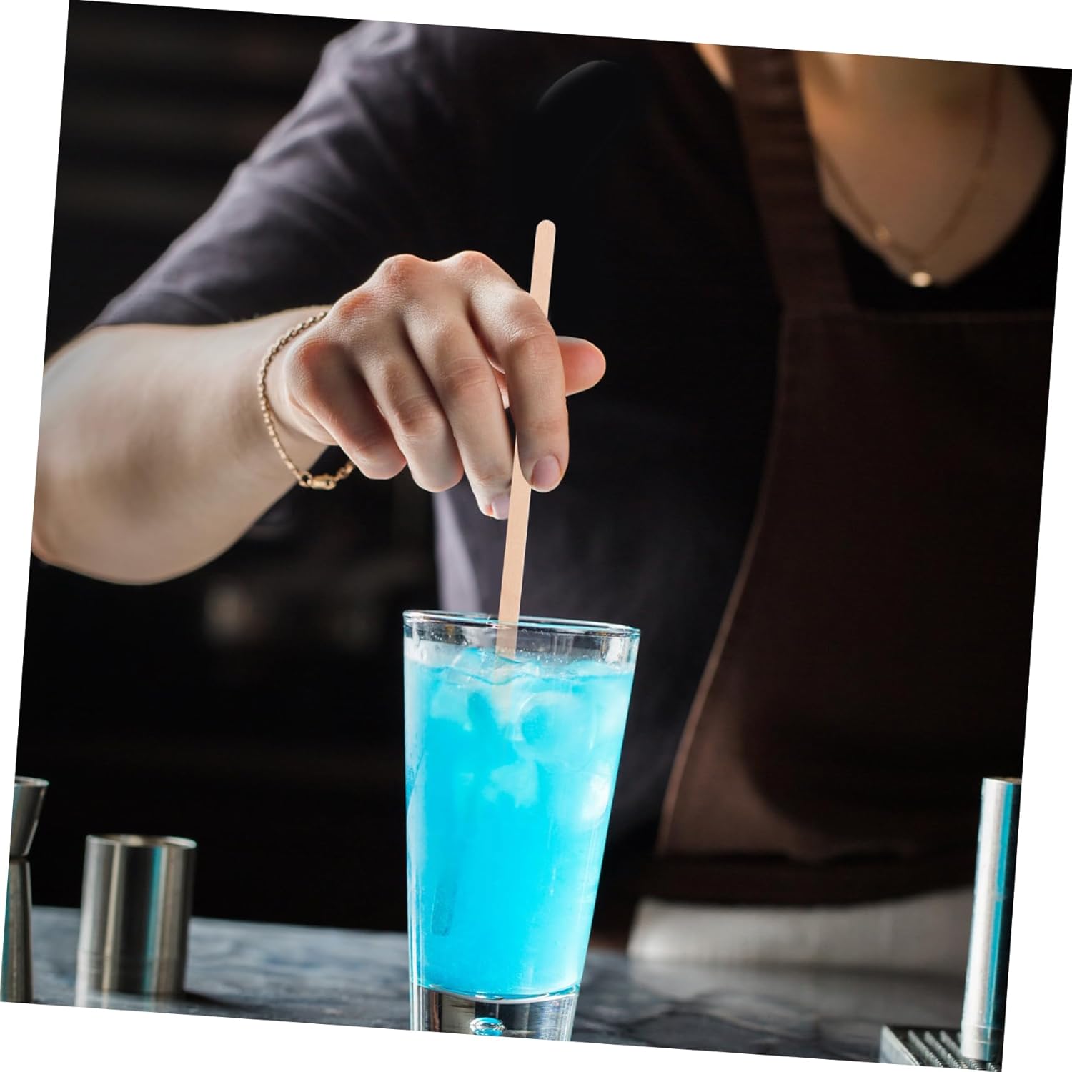 5sets Cocktail Stirrer Bar Swizzle Stick Reusable Stirring Rod 150pcs*5