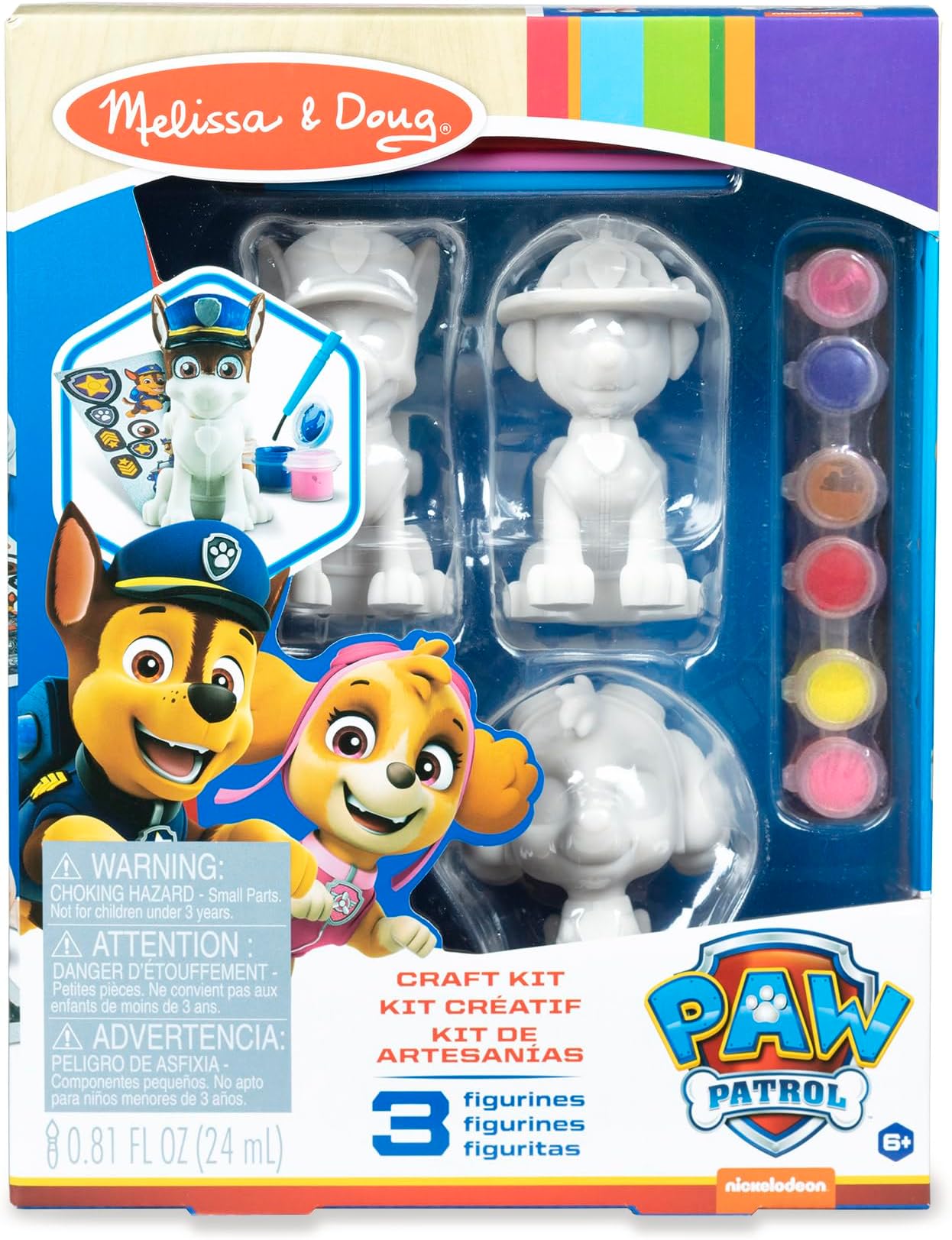 Paw Patrol Craft Kit 3 Decorate Your Own Pup Figurines, Multi