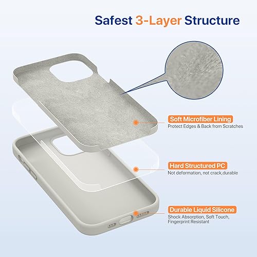 Miniatura 316 de Miracase - Funda diseñada para iPhone 11 con protector de pantalla, funda de goma de silicona líquida, protección total contra caídas y a prueba