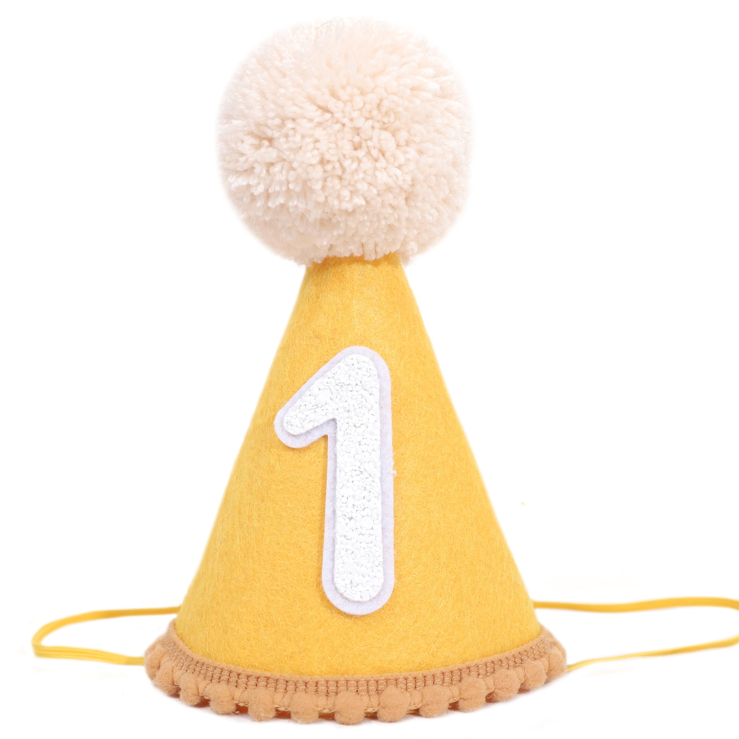 WAHAWU Baby 1st Birthday Cone Hat - First Birthday Cake Smash Party Hat, Photo Props