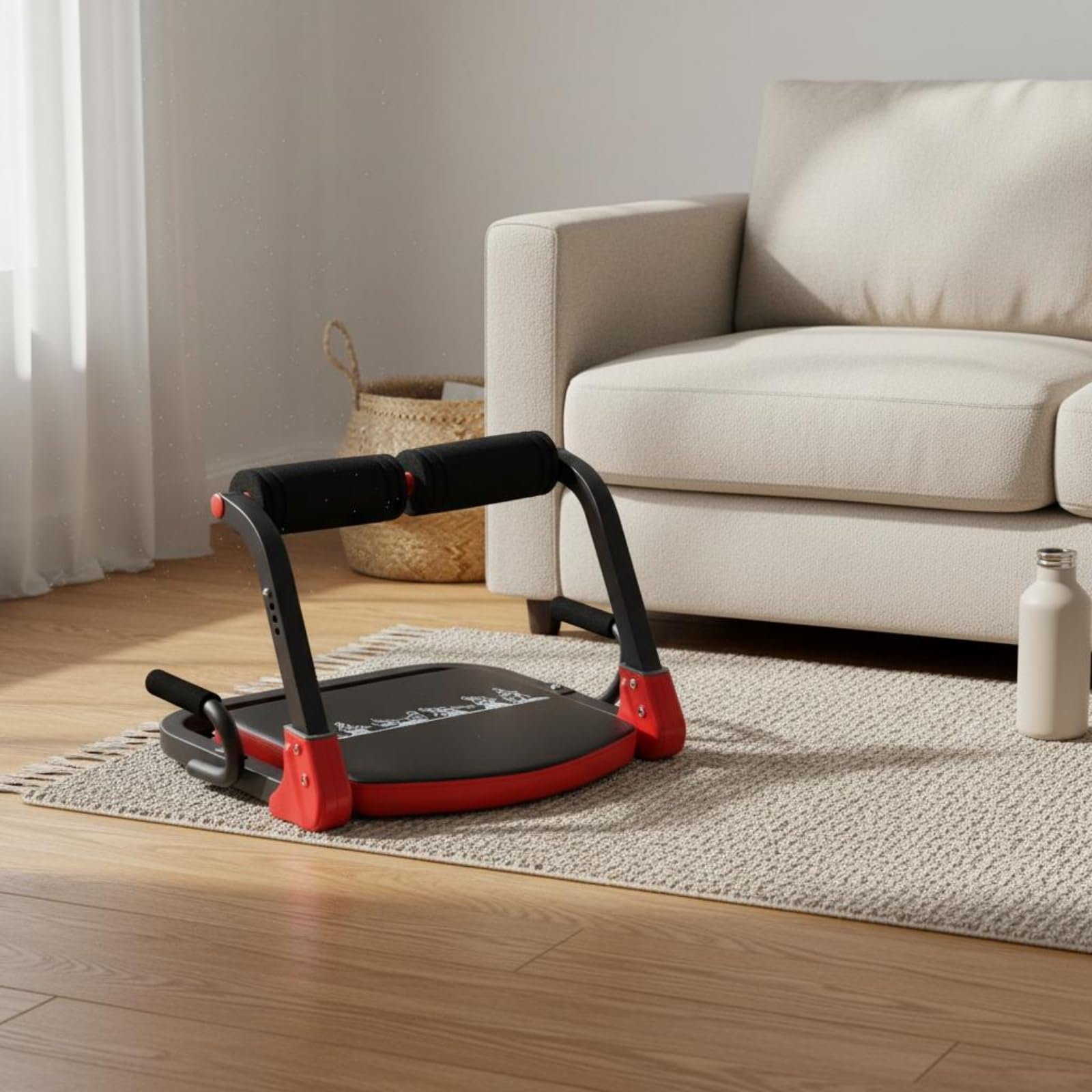 Addominale Addominali Pieghevole Attrezzo Addominali Core con Base Ammortizzata E Appoggi Ergonomici Antiscivolo Adatta per Routine Casa Programmi Giornalieri
