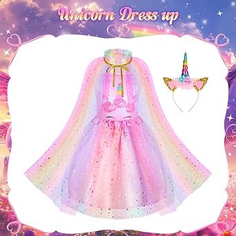 VGOFUN Princess Dress Up Clothes for Little Girls Princess Costume Princess Dresses Toddler Christmas Birthday Gift Aged 3-6
