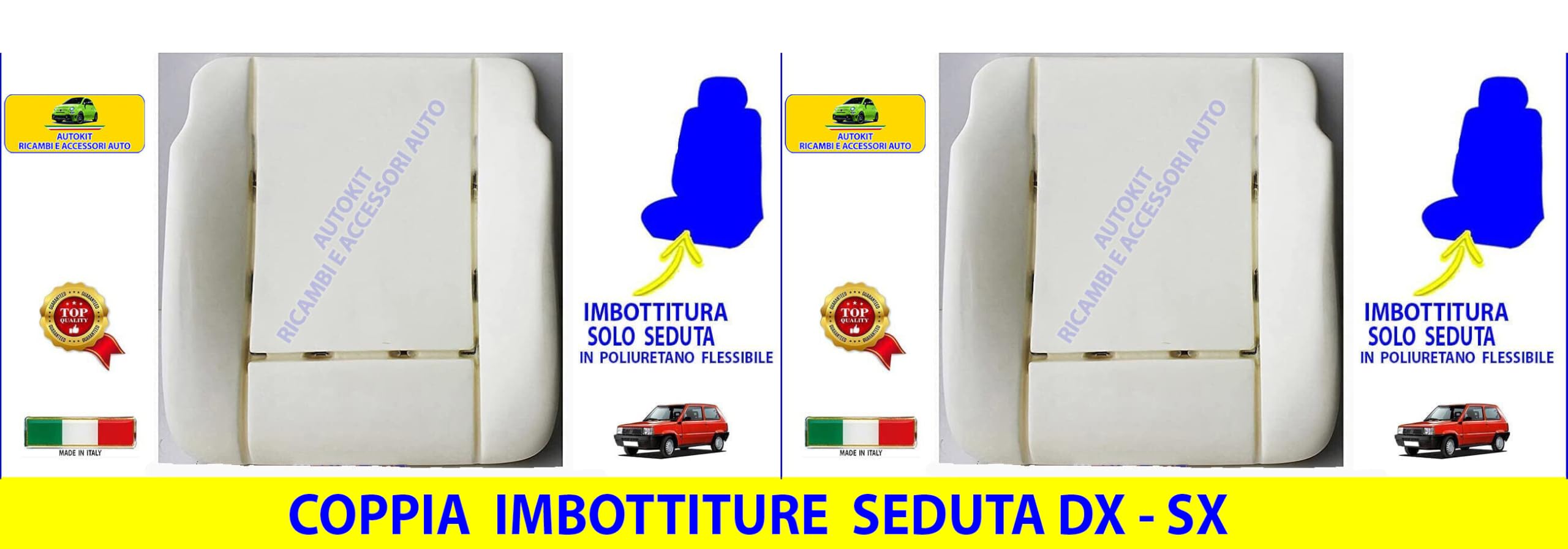 Sedile per Panda 750 141 1986-2003 Imbottitura con 12 Molle Rinforzate