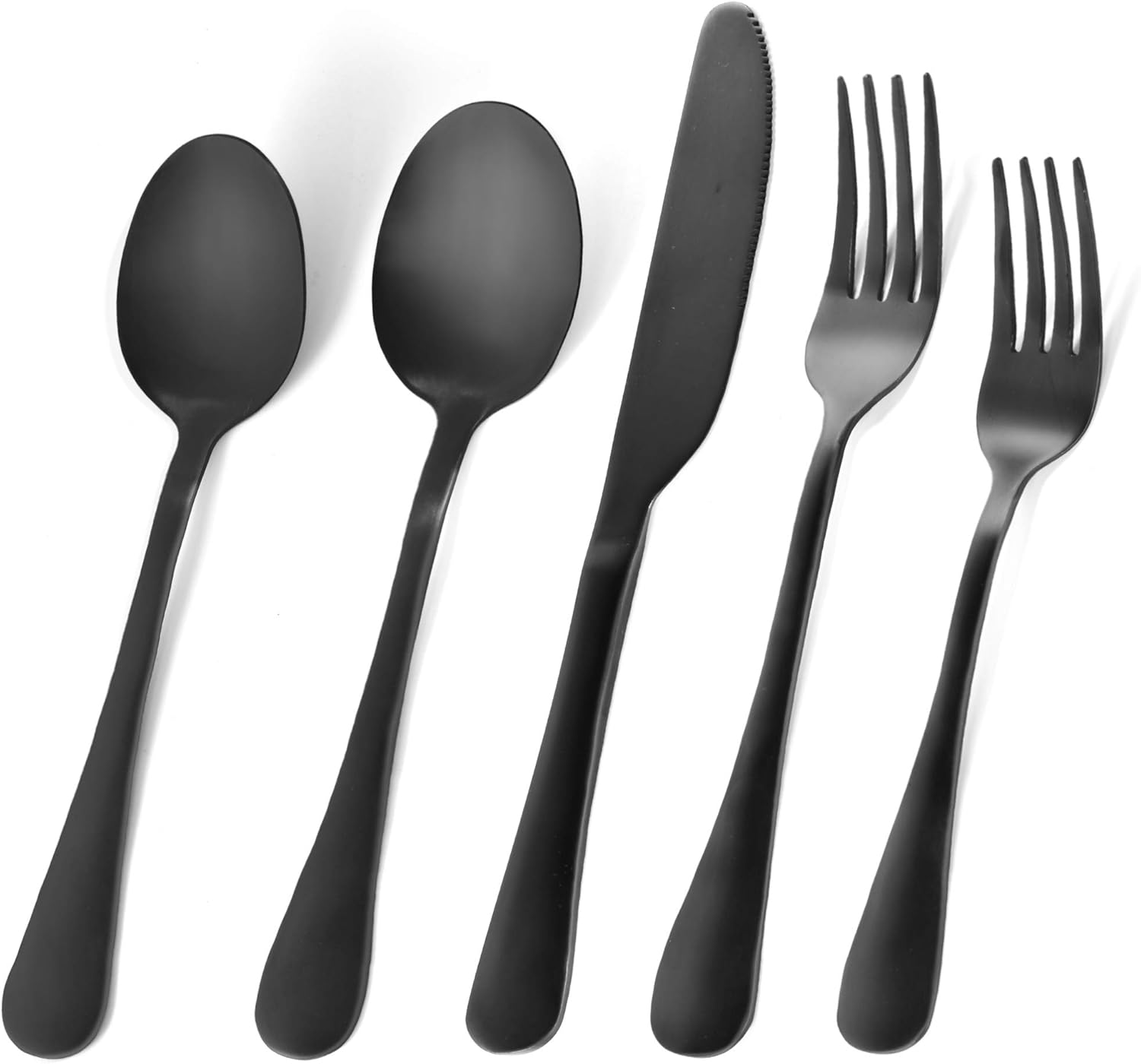 RENOOK Matte Black Silverware Set, Utensil Sets for