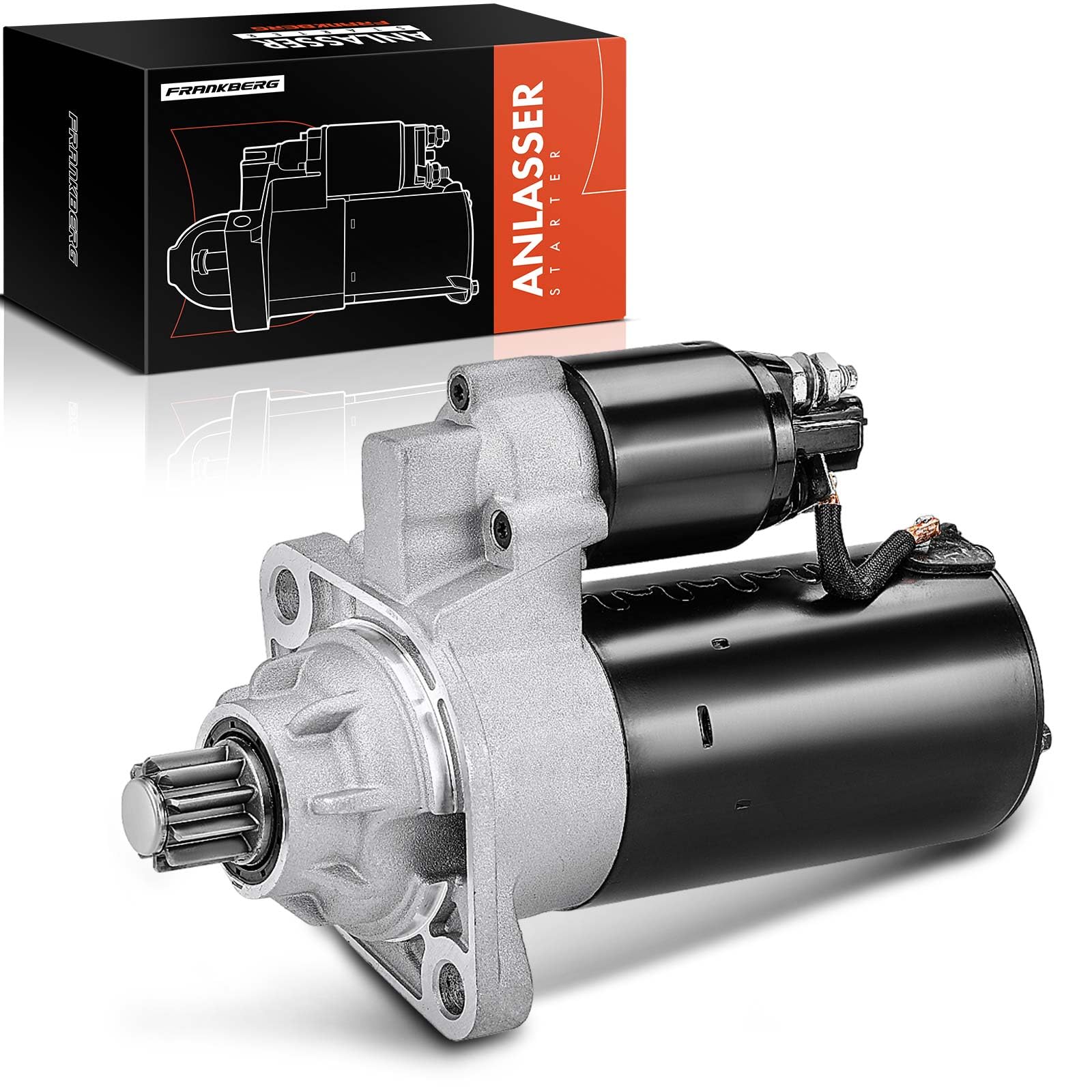 Frankberg Anlasser Starter 2,4 KW 12 V 10 Zähnez Kompatibel Multivan V 7EF 7EM 7EN 7HF 7HM 7HN Transporter V Bus 7EB 7EJ 7HB 7HJ