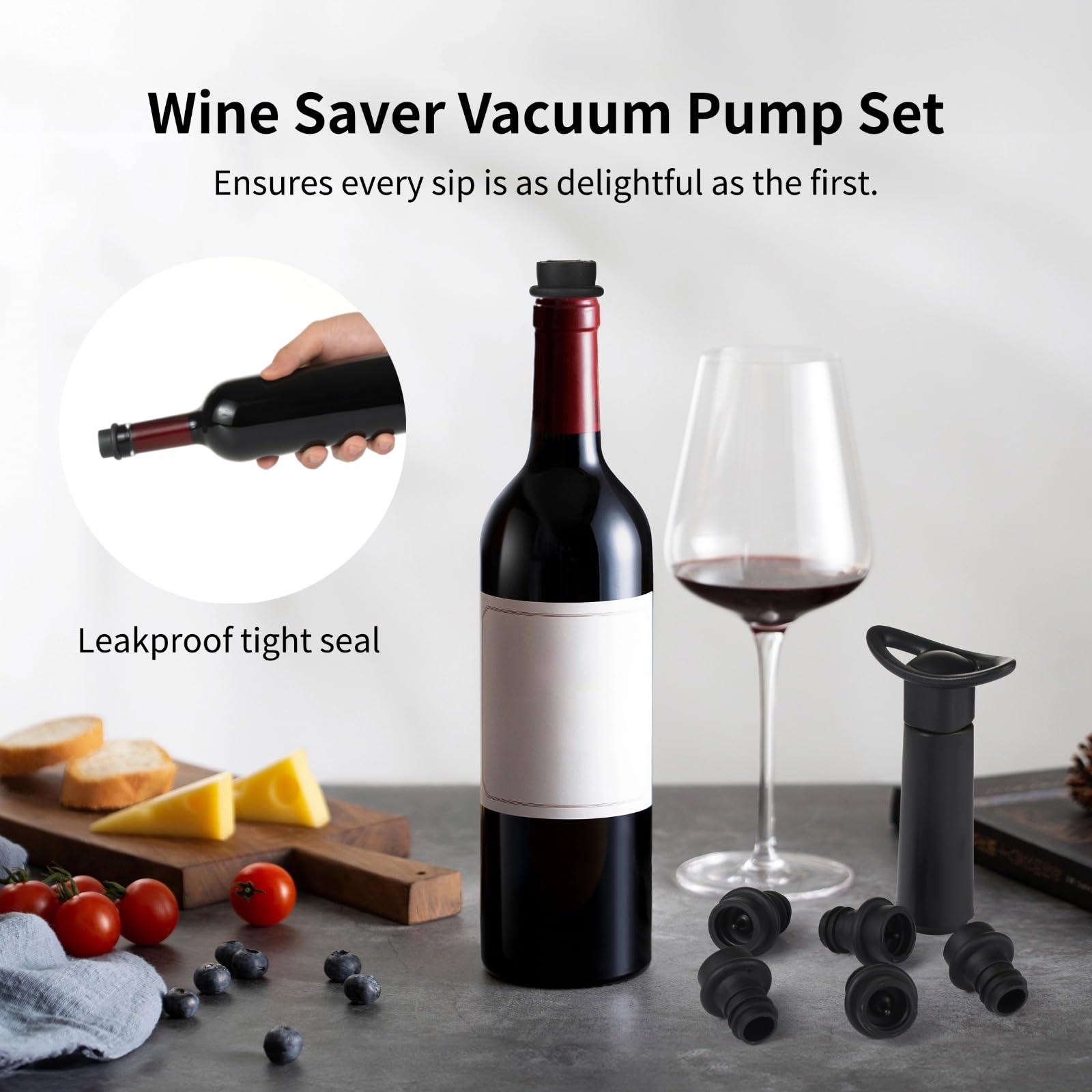 Juego de 32 bombas de vacío para ahorro de vino, con 2 bombas y 30 tapones, conservadores de vino reutilizables, protectores de botellas, selladores de botellas para cocina, fiesta