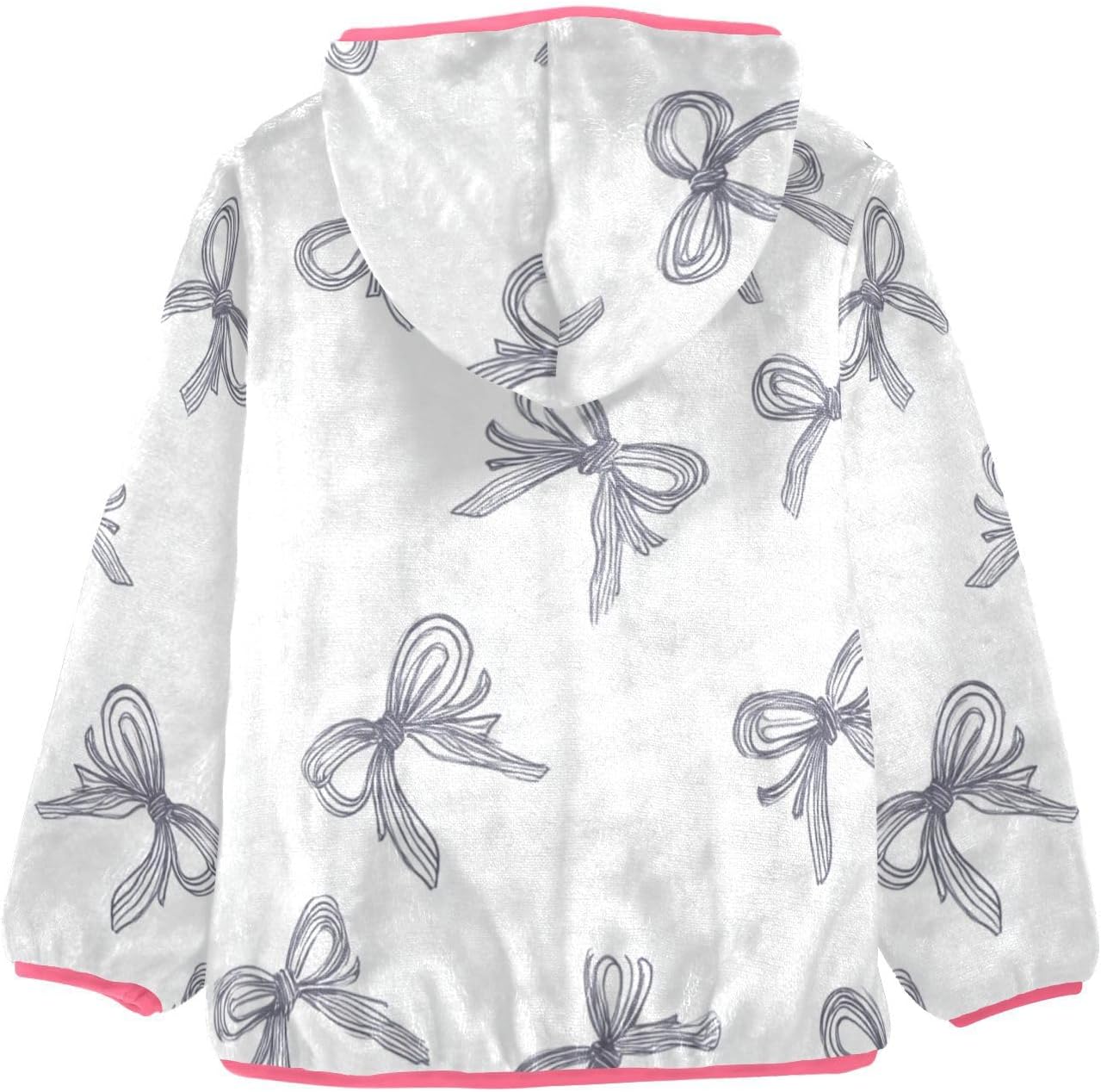 Dark Blue Bow Toddler Fleece Jacket with Hood Children Winter Coat Fall Baby Girl Clothes 3T