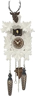 Trenkle Quartz Cuckoo Clock 5 Leaves, Head of a Deer, with Music