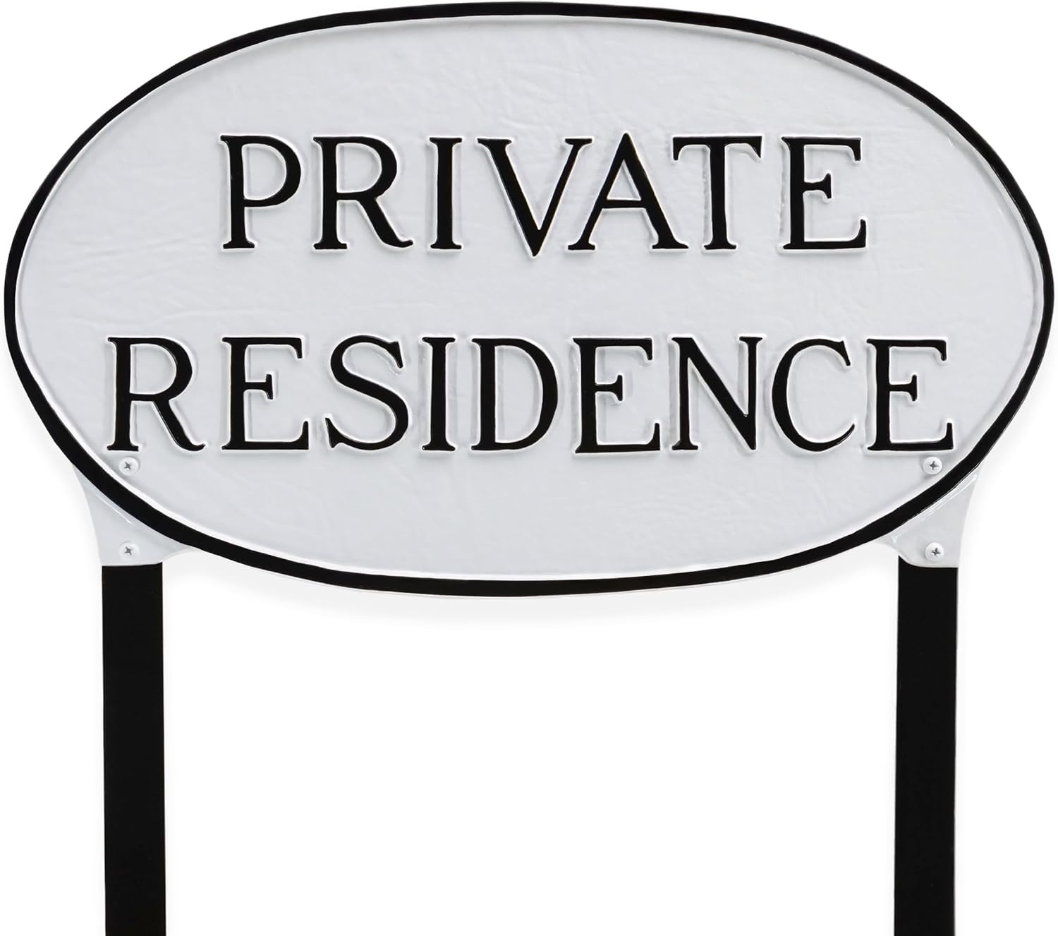 Montague Metal Products Private Residence Sign – Hunter Green & Gold Wall Mounted Oval Metal Plaque, 6” x 10” Outdoor Home Private Property Sign