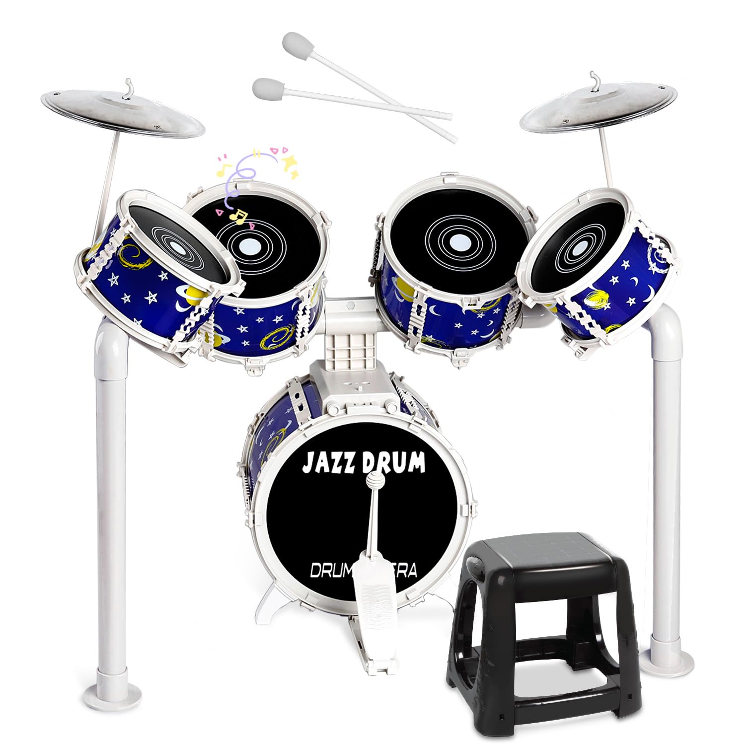 Toy Drum Set for Kids Toddler Jazz Drum Kit with 5 Drums Musical Instruments Toys for 3 4
