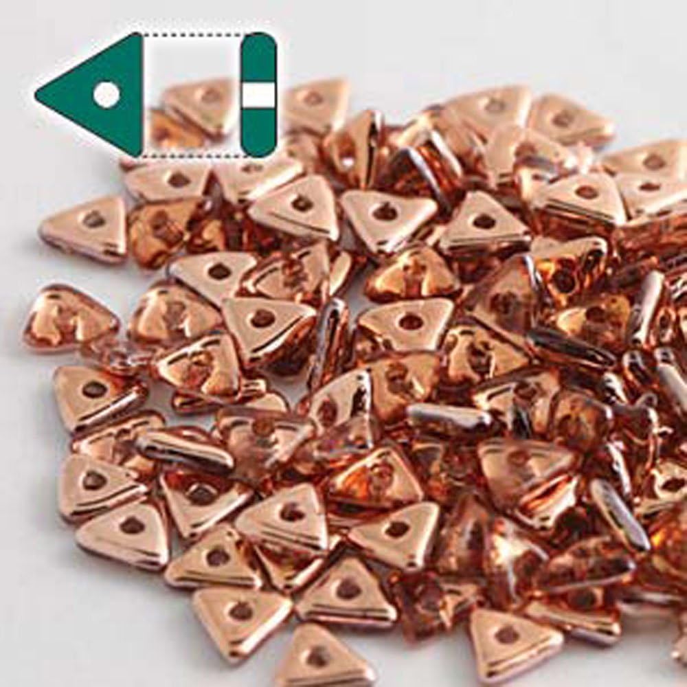 Rosaline Capri Gold Czech Glass Sead Tri Beads 4.6mmx1.3mm Thick Approx 9gr Tube