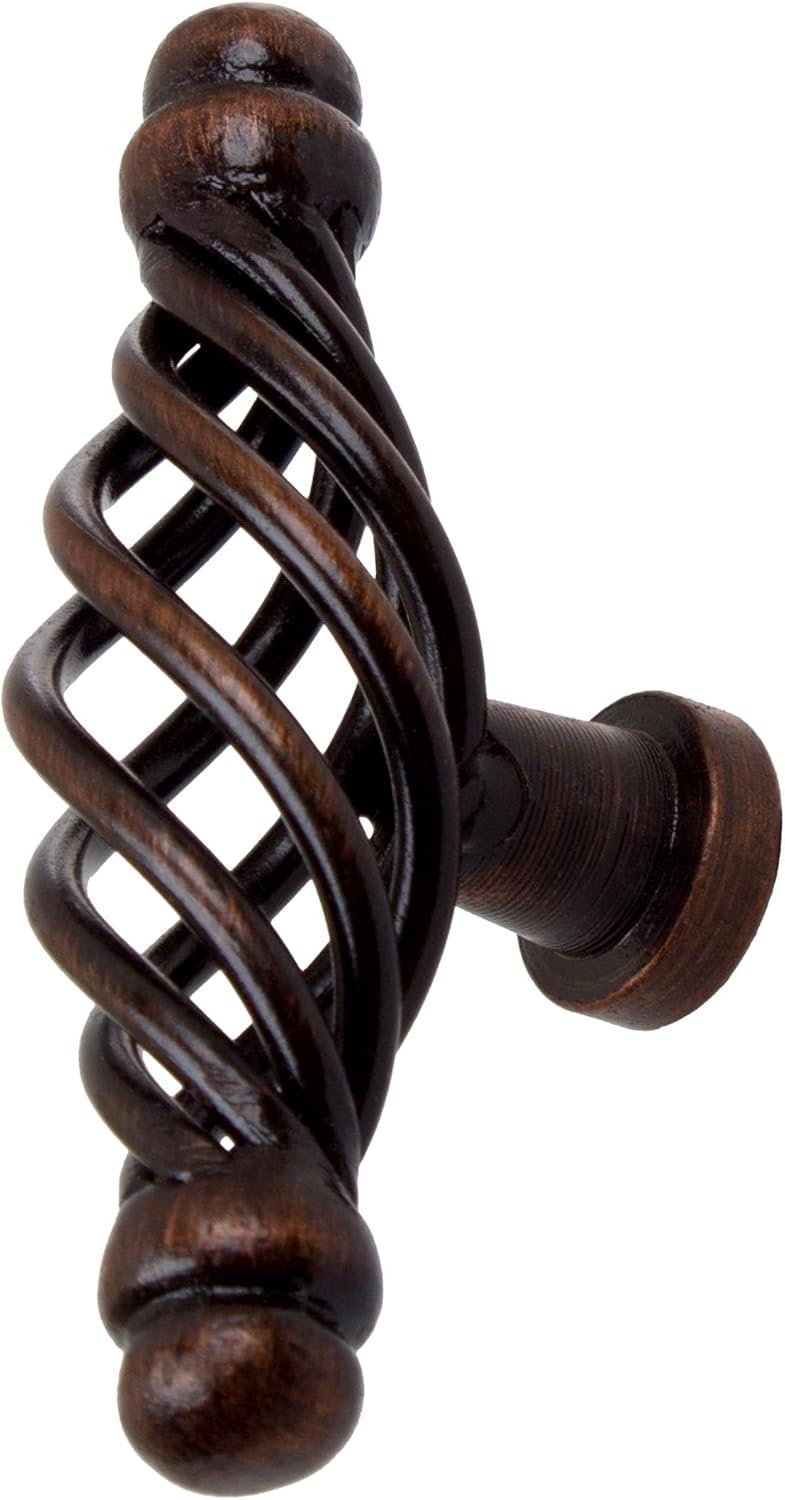 Birdcage TKnob 25/8" Double Rounded End Knob Oil Rubbed