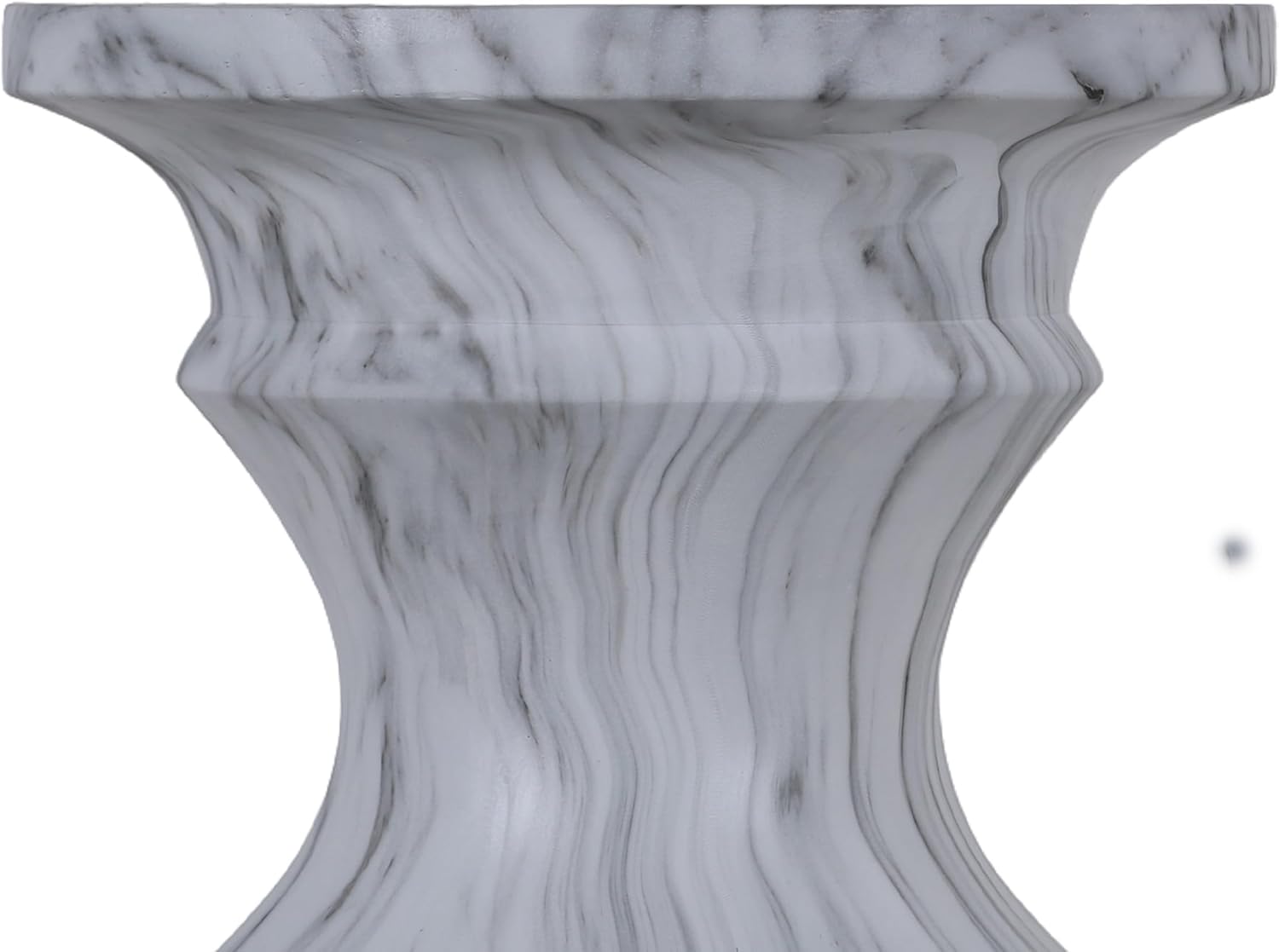 15" Durable Mgo Material Farmhouse Coffee Tables, Rustic Center Table with Weatherproof, Modern Outdoor Art Tea Table with Water Transfer for Patio Garden, Marble