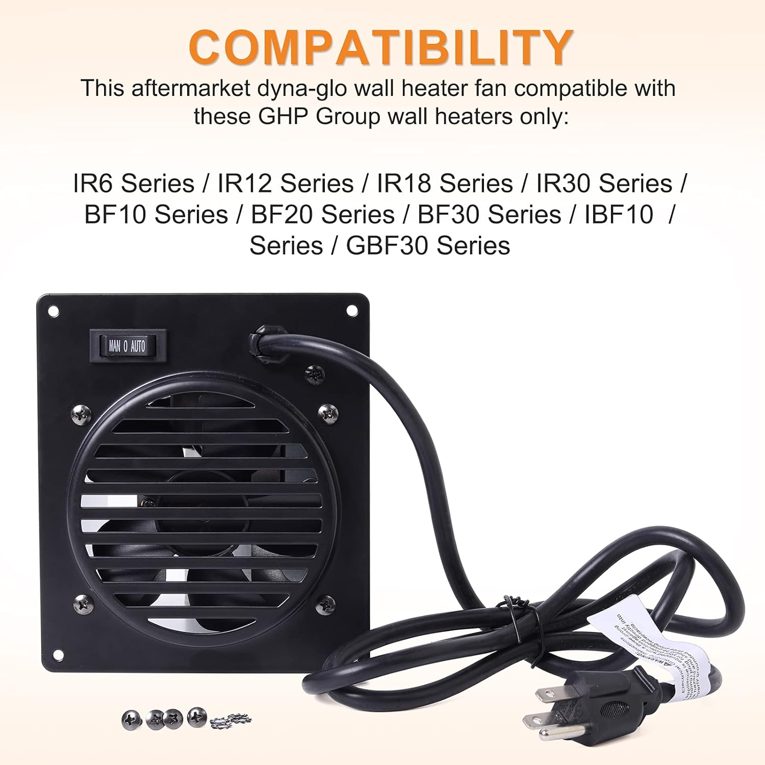 Adviace Wall Heater Blower Fan for Dyna-Glo, Mr. Heater and Kozy World Vent Free Heaters, Replacement WHF100 Dyna-Glo Heater Fan for Dyna-Glo NG, LP, Natural Gas, Liquid Propane Vent Free Wall Heater