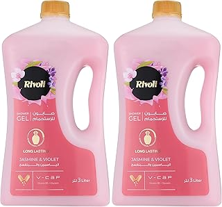 جل استحمام برائحة الياسمين والبنفسج من ريفولي، 3 لتر (عبوة من قطعتين)