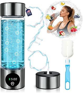 2026 Upgraded Hydrogen Water Bottle,Portable Hydrogen Water Generator Up To 4000 PPB,OLED Display SPE PEM Technology 15.6 oz Hydro Water Machine For Home Office Gym,Ideal Gift For Family Friend Lover