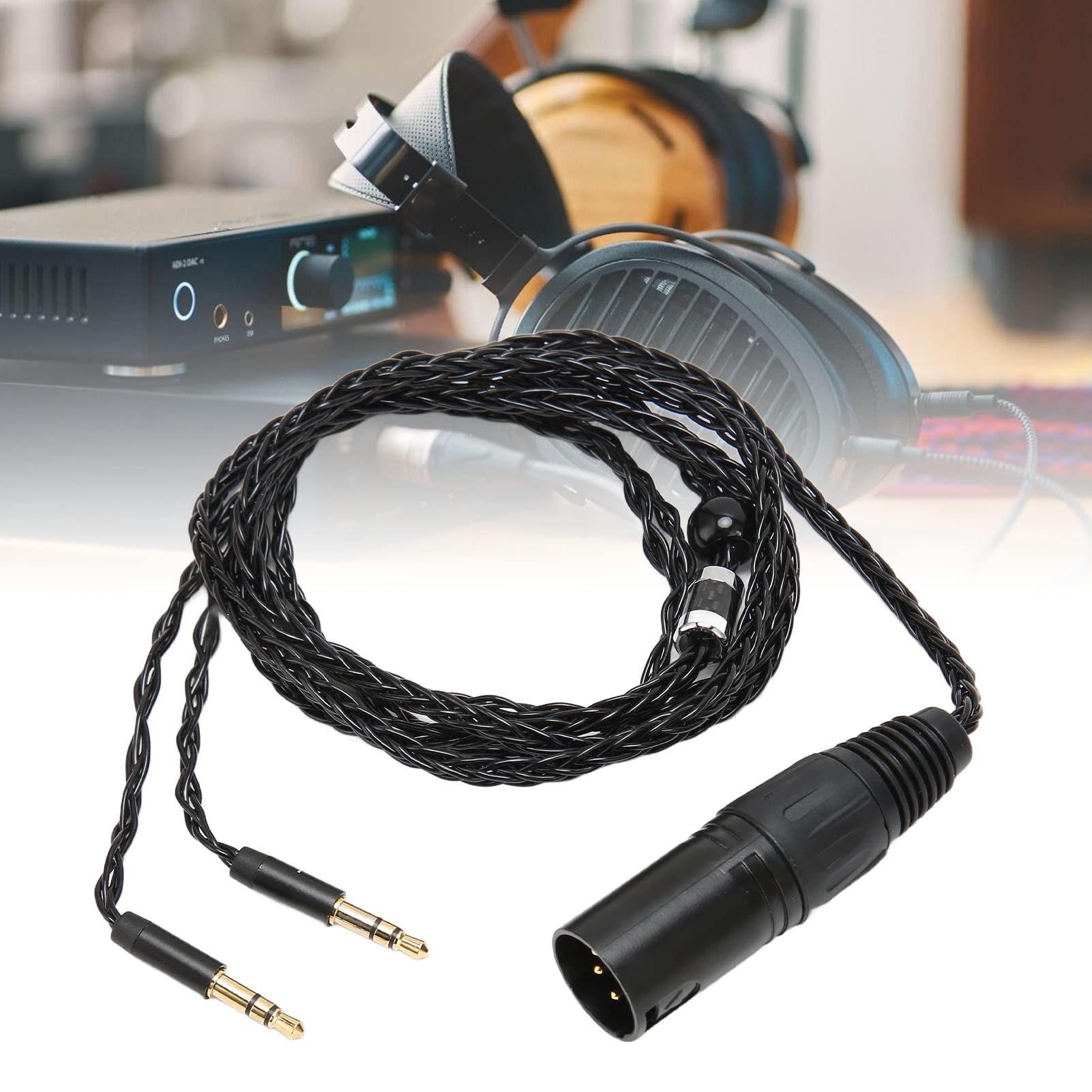4-pinowy XLR Męski na Podwójny 3.5mm Wtyczka Kabel Audio Słuchawek dla Hifiman Arya, dla Sundara, dla Ananda, dla HE400SE, dla MDR-Z7, Z7M2, Z1R, dla D7200.