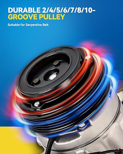 Miniatura 6 de PHILTOP 98555 Compresor de CA para Civic 2006 2007 2008 2009 2010 2011, CO 4918AC, 1102577, 5512349, 7512349, 97555 Compresor de aire acondicionado