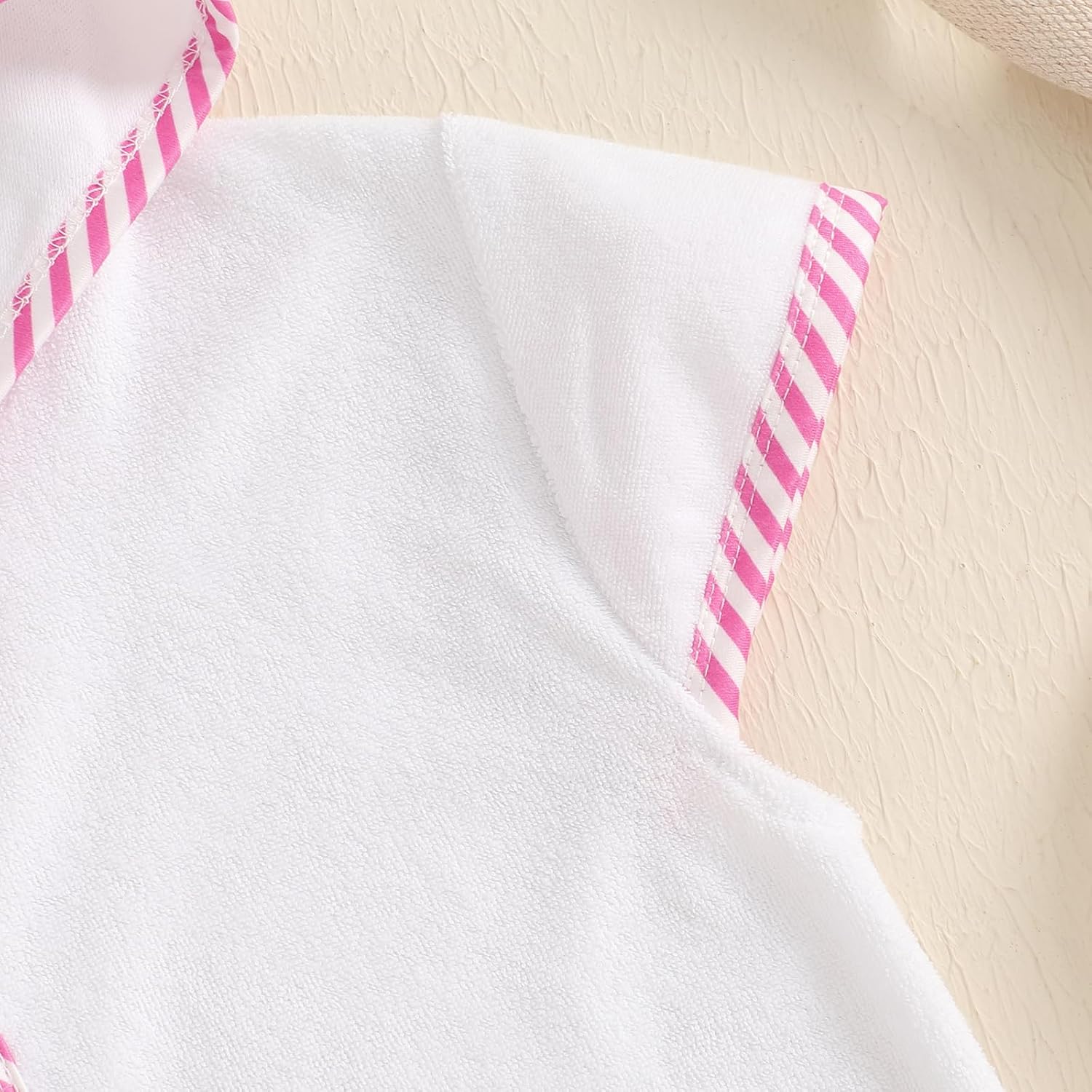 Girls Hooded Terry Coverups One Piece Swimsuits Beach Stripe Trim Zip Up Fly Sleeve Swim Cover Up Swimwear - Image 5