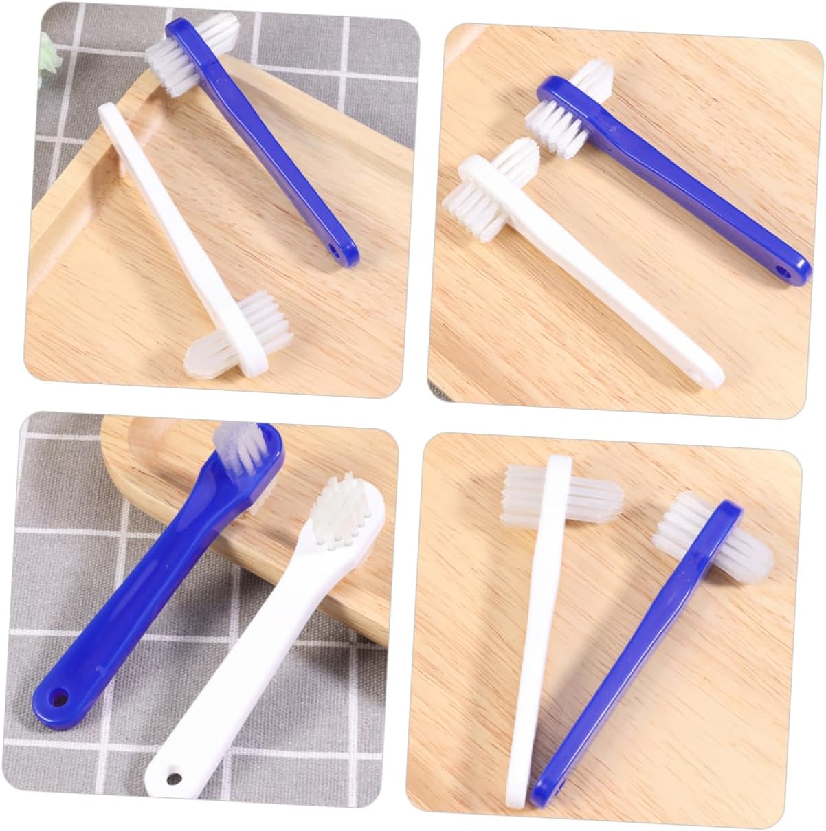 VALICLUD 8pcs Double-Headed Denture Cleaning Brush Set Portable Mini Toothbrush for Travel Multi-Functional Household Supplies Easy to Use for Denture Care