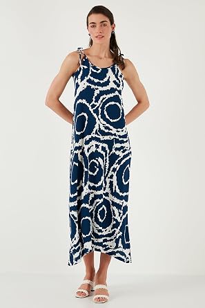 Lela Kadın Midi Gündelik Elbise Regular Fit İp Askılı