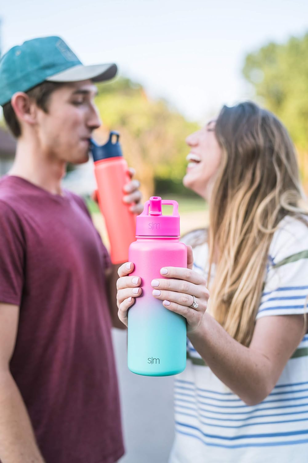 Simple Modern Insulated Straw Lid - Fits All Summit and Hydro Flask Wide Mouth Water Bottle Sizes - Insulated Splash Proof Cap for 10, 12, 14, 16, 18, 20, 22, 24, 32, 40, 64 & 84 oz - Caribbean