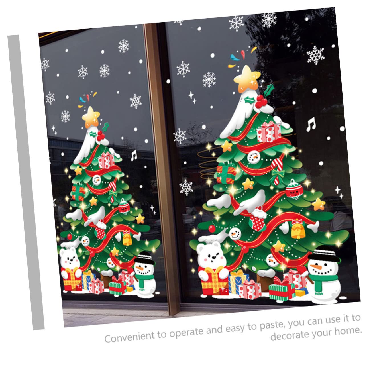 5 Fogli Adesivi per alberi di Natale adesivo vetrina natalizia decorazione di decalcomanie natalizie adesivi da parete natalizi adesivi natalizi per muro arredamento pvc PRETYZOOM