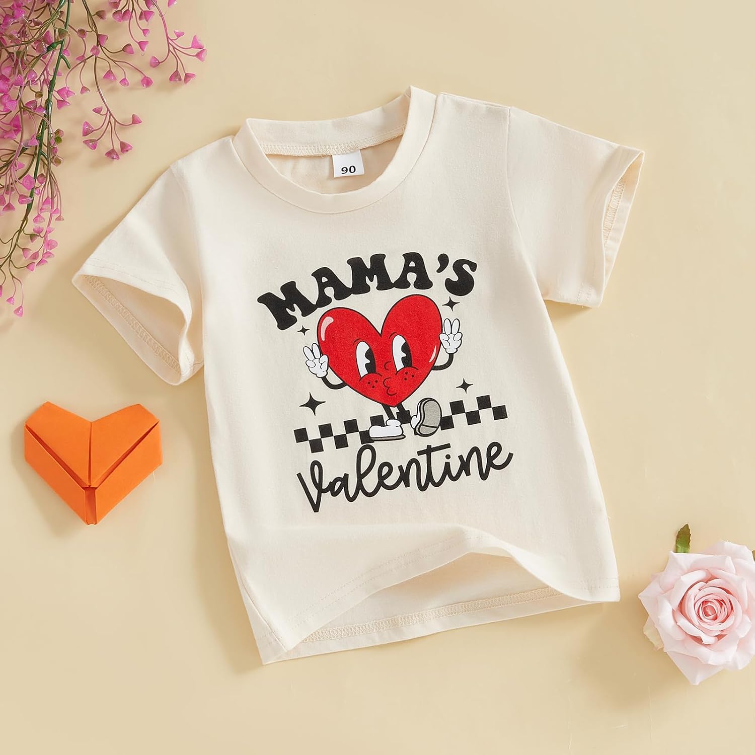 Toddler Boys Girls Valentines Shirt Cute Heart Letters Graphic Tee Tops Baby Boy Girl Valentines Day Outfit