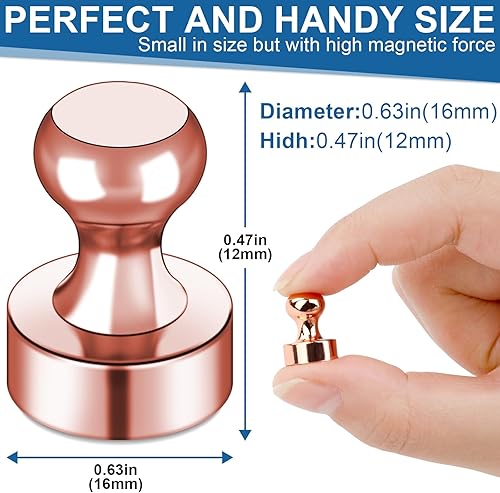 Miniatura 123 de Imanes para refrigerador, 20 unidades, imanes tipo chincheta de metal, dorados, ideales para pizarras blancas, oficinas, aulas o mapas