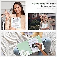 Vista 274 de Ospelelf Mini 3 Ring Binder, 2 Inch, Cute Pink Marble Binder for 5.5" x 8.5" with 5 Tab Dividers, File Folder Labels and Low Profile Clipboards