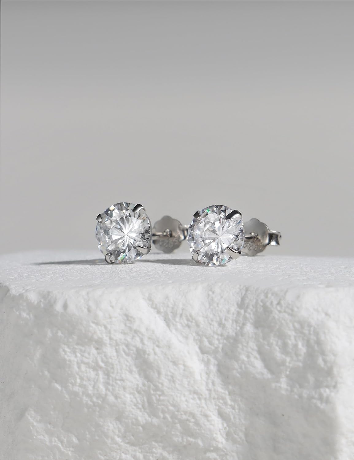 4 Pairs 925 Sterling Silver Stud Earrings for Women, Cubic Zirconia 5A+ Earring Set (3/4/5/6 mm) for Cartilage Earring Stacks, Hypoallergenic Shiny CZ Studs for Sensitive Ears, Everyday Jewelry Gift Set - Image 5