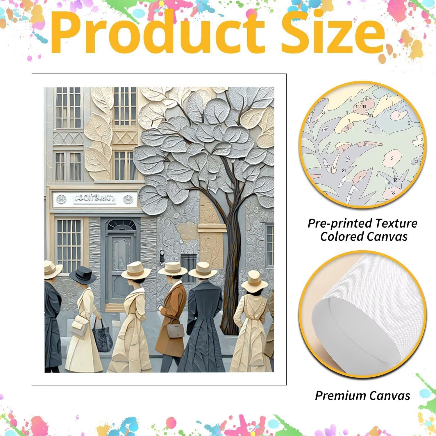 WEISHIWE Vista di strada Dipingere con i Numeri per Adulti, 70x90cm a-493 | Pittura a Olio Kit, fai da te Quadri da Dipingere Numerat, Adulti Bambini Hobby Creativi,Pittura Adulti Decora la Casa Regalo
