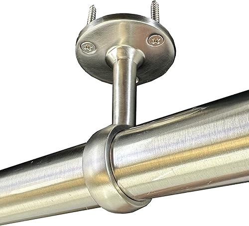 Miniatura 8 de Barra redonda resistente para armario de 72 pulgadas de diámetro, 1.260 in de diámetro, poste de ropa de níquel satinado, paquete de 2