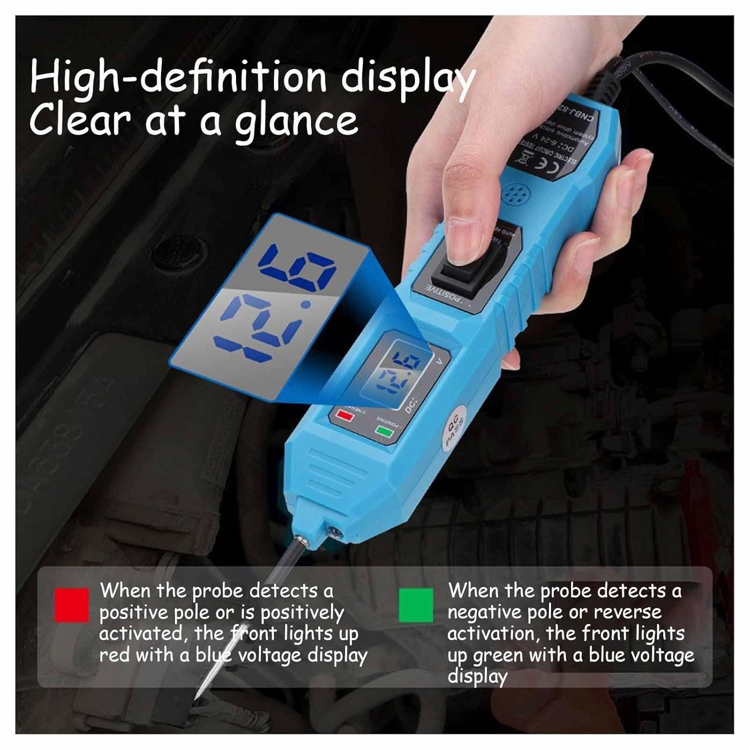 DC Automotive Circuit Tester - 6-36V Voltage Electrical System Tester for Car Diagnostics and Troubleshooting - Essential Tool for Automotive Mechanics and DIY Enthusiasts