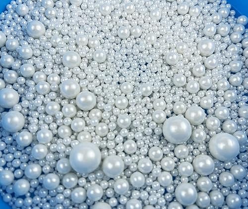 Miniatura 6 de Sprinkles Sugar Pearls 120 g 4.2 oz, magdalenas, mezcla de chispas para hornear Manvscakes Jimmies Cookie Crystal Decorating Nonpareils (blanco)