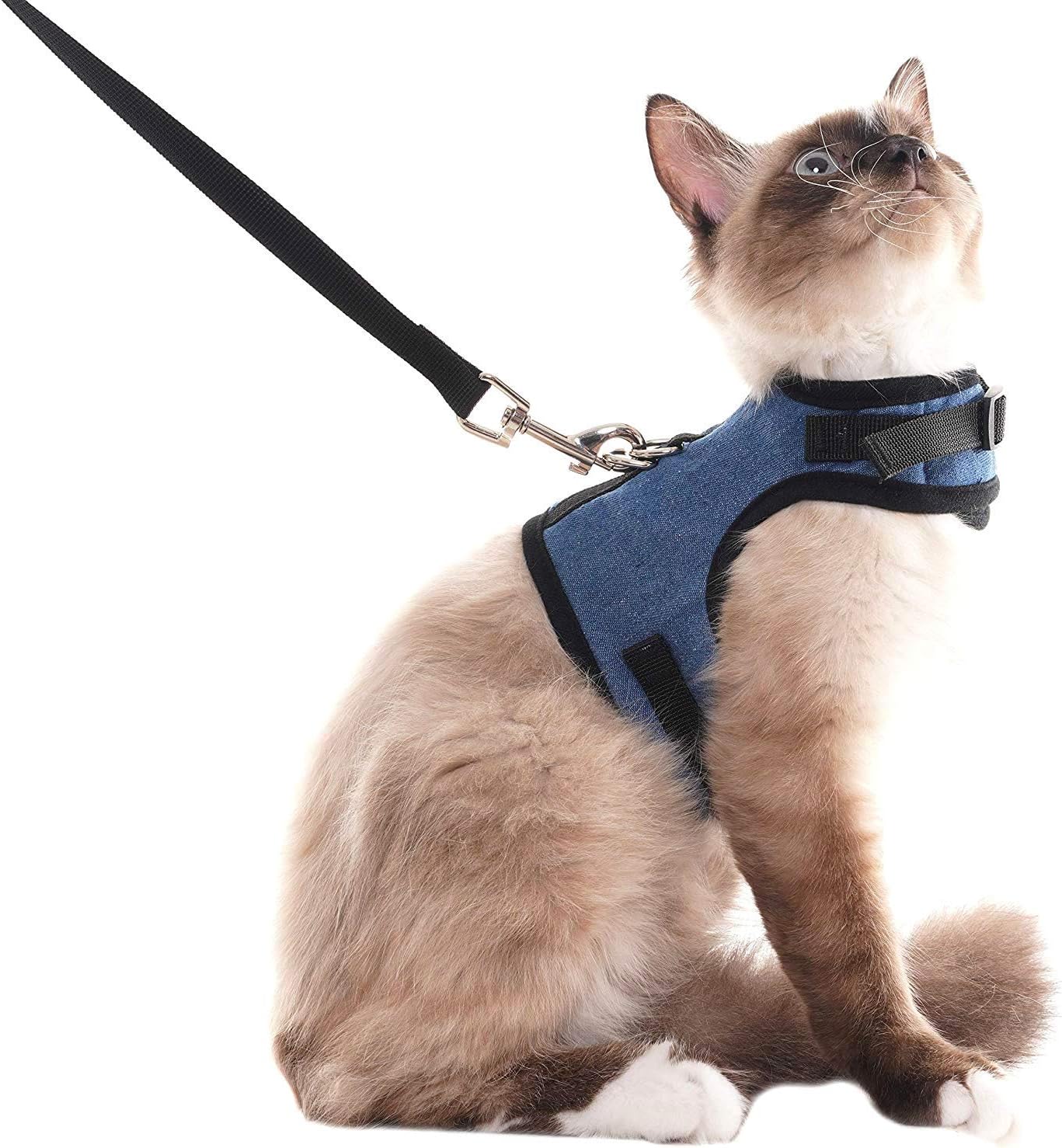 SCENEREAL Escape Proof Cat Harness and Leash - Adjustable Soft Mesh Vest Harness for Rabbits Puppy Kittens, M¡