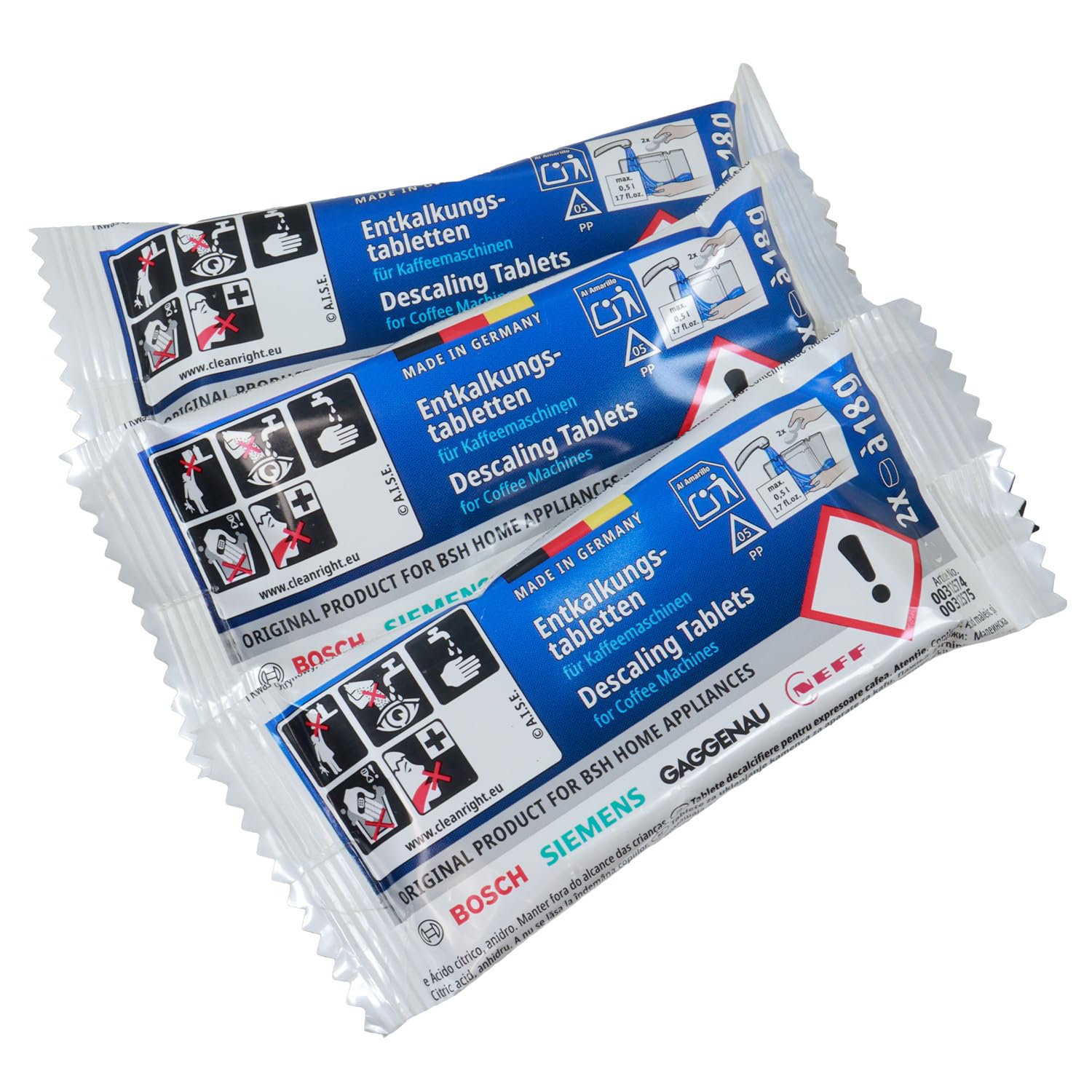 Bosch 00311864 Descaling Tablets, (Pack of 6)
