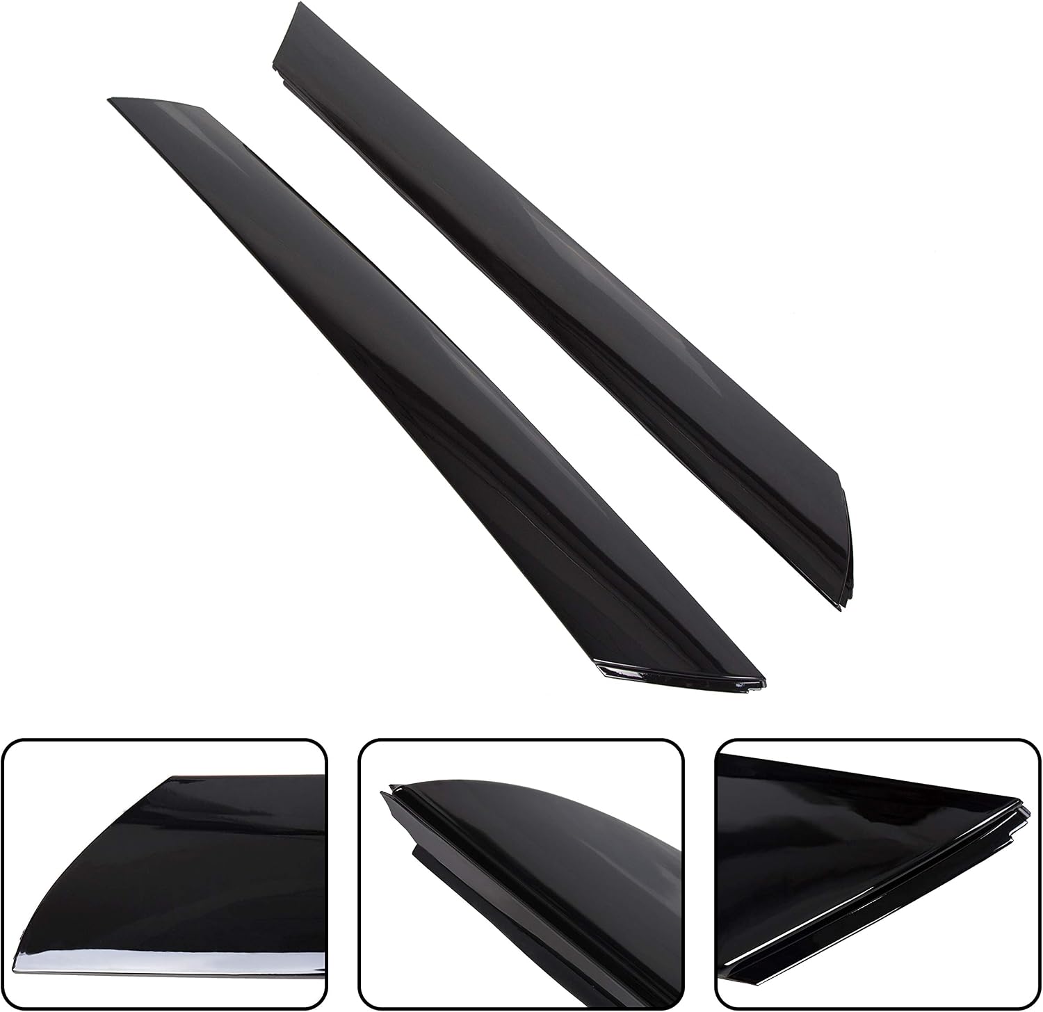7BLACKSMITHS Exterior Molding Pair Windshield Pillar Trim Front Right Passenger Left Driver Side Compatible with 2010-2013 Kia Soul 2 Pieces