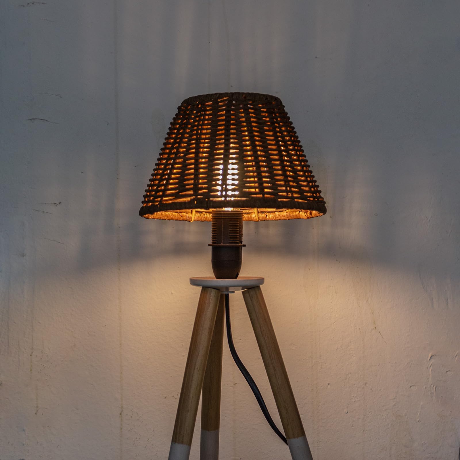3er Set Mini-Rattan-Lampenschirme Mit Clip - Empire/Fassform, 12 Cm, Für Tisch- & Stehlampen
