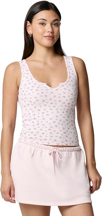 Florence by Mills Womens Daze Off Split Neck Tank