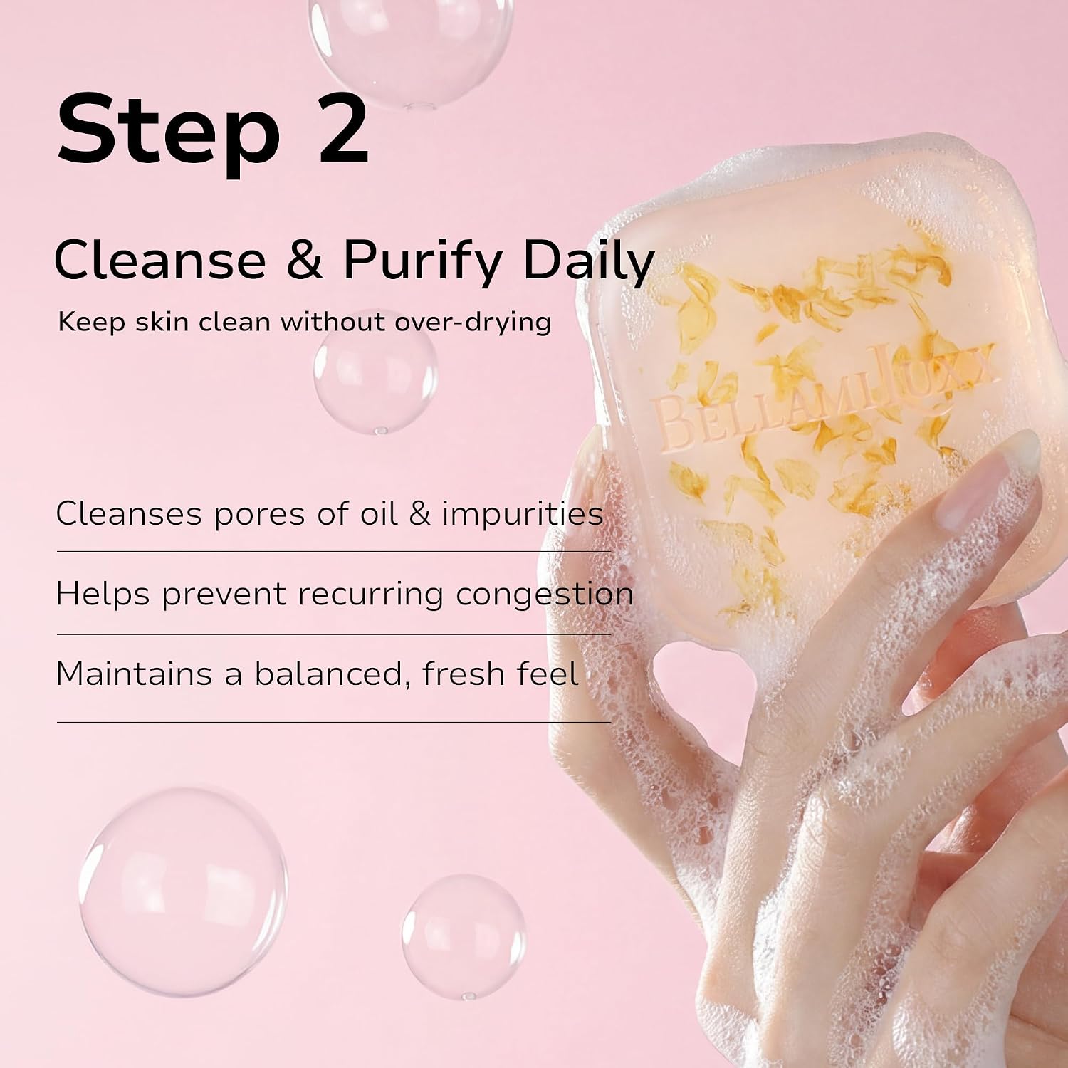 BellamiLuxx 3-Step Back & Body Acne Treatment Set – Body Acne Soap Bar, Exfoliating Scrub & Bacne Spray – For Body Bumps, Congestion & Breakouts – For Back, Chest, Shoulders