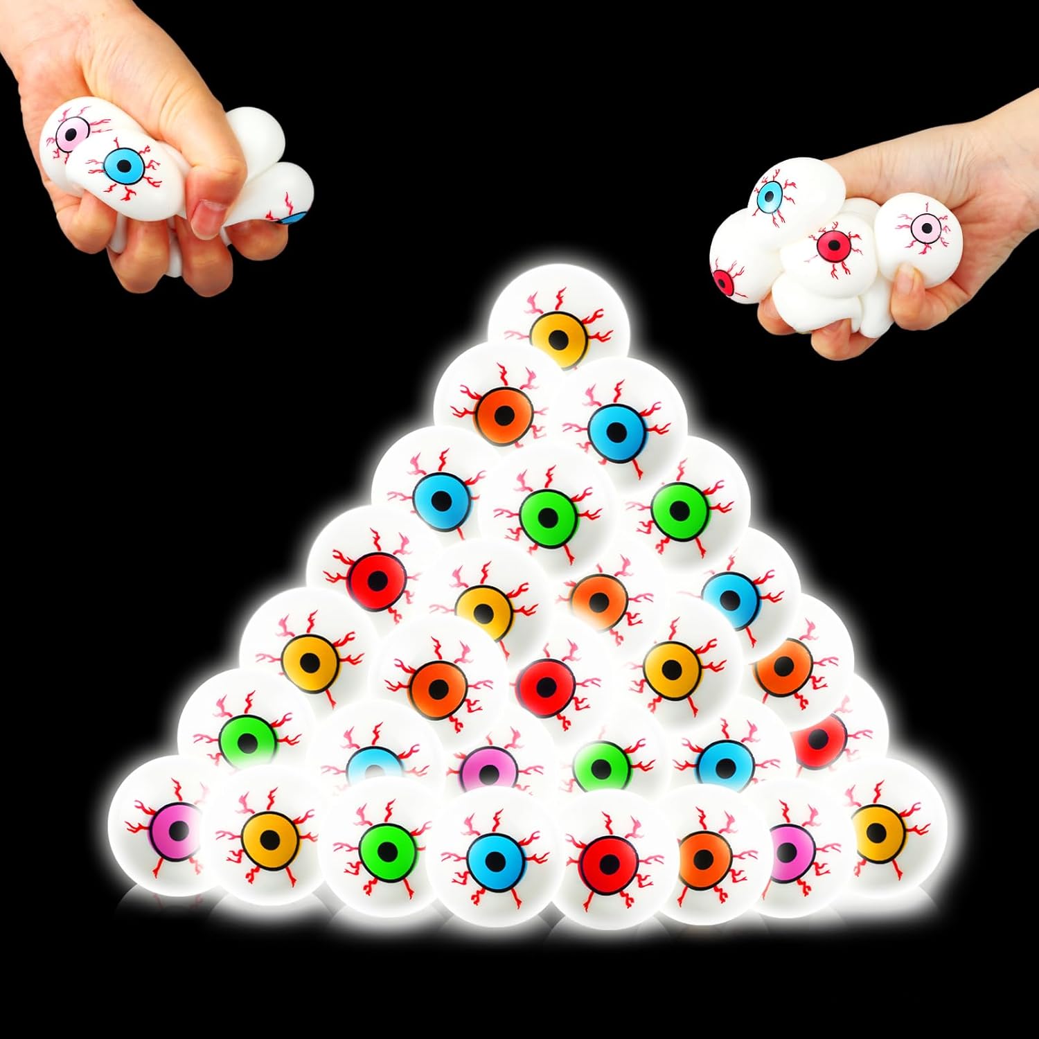 Libima 48 Pcs Halloween Eyeballs Glow in The Dark Bouncing