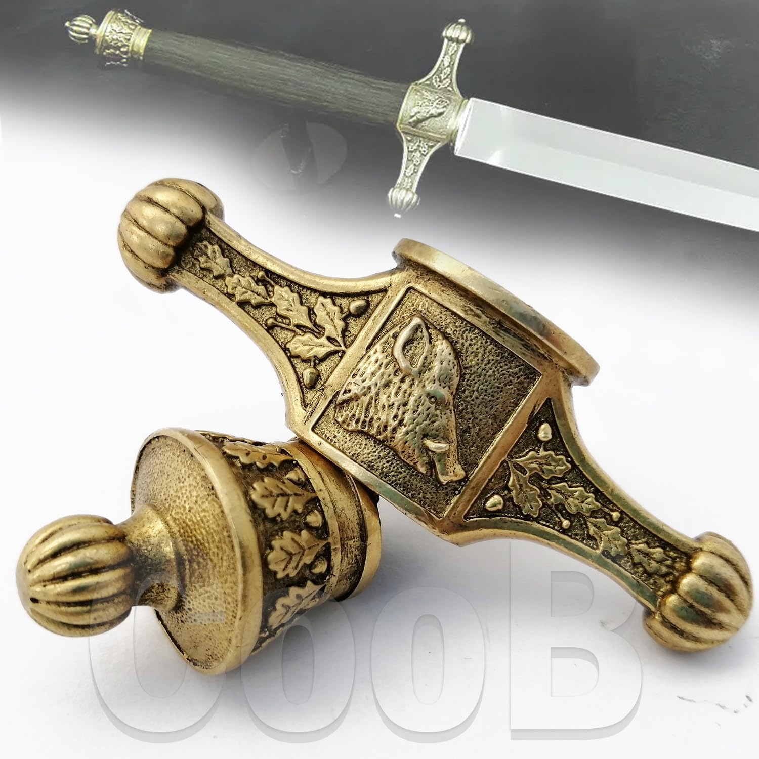 CooB Knife Finger Guard Bolster & Pommel for Custom Knife Knives Making Handle Fink Wild Boar Hunting, Hand-Casted Metal Knife Supplier Accessories (Bronze)